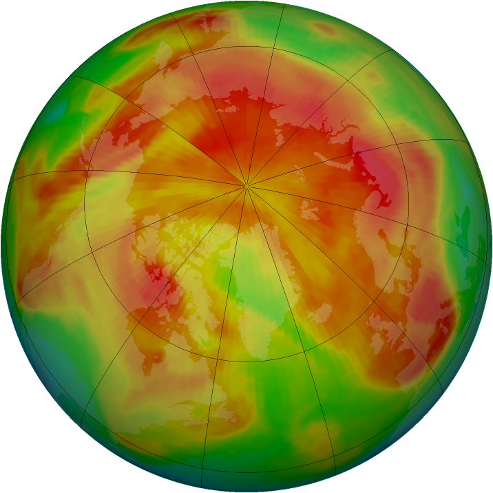 Arctic ozone map for 11 April 1998
